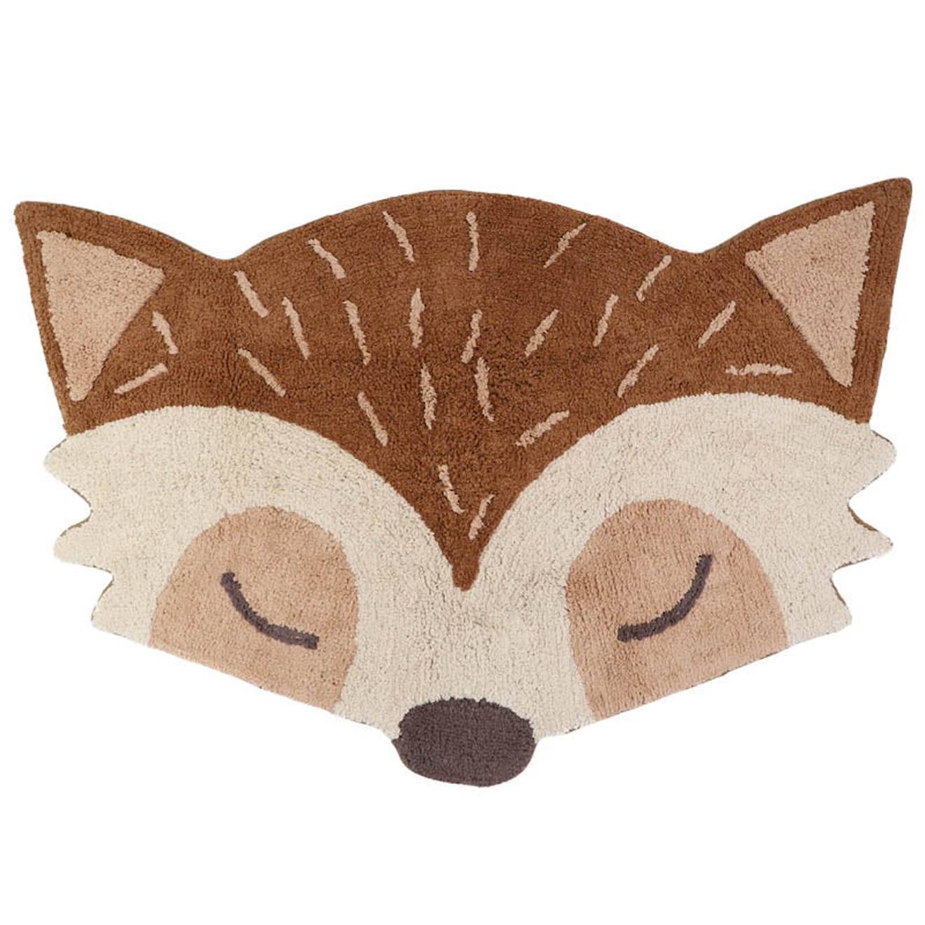 Tapis Chambre Bébé Coton Lavable Petit Renard Marlo Multicolore