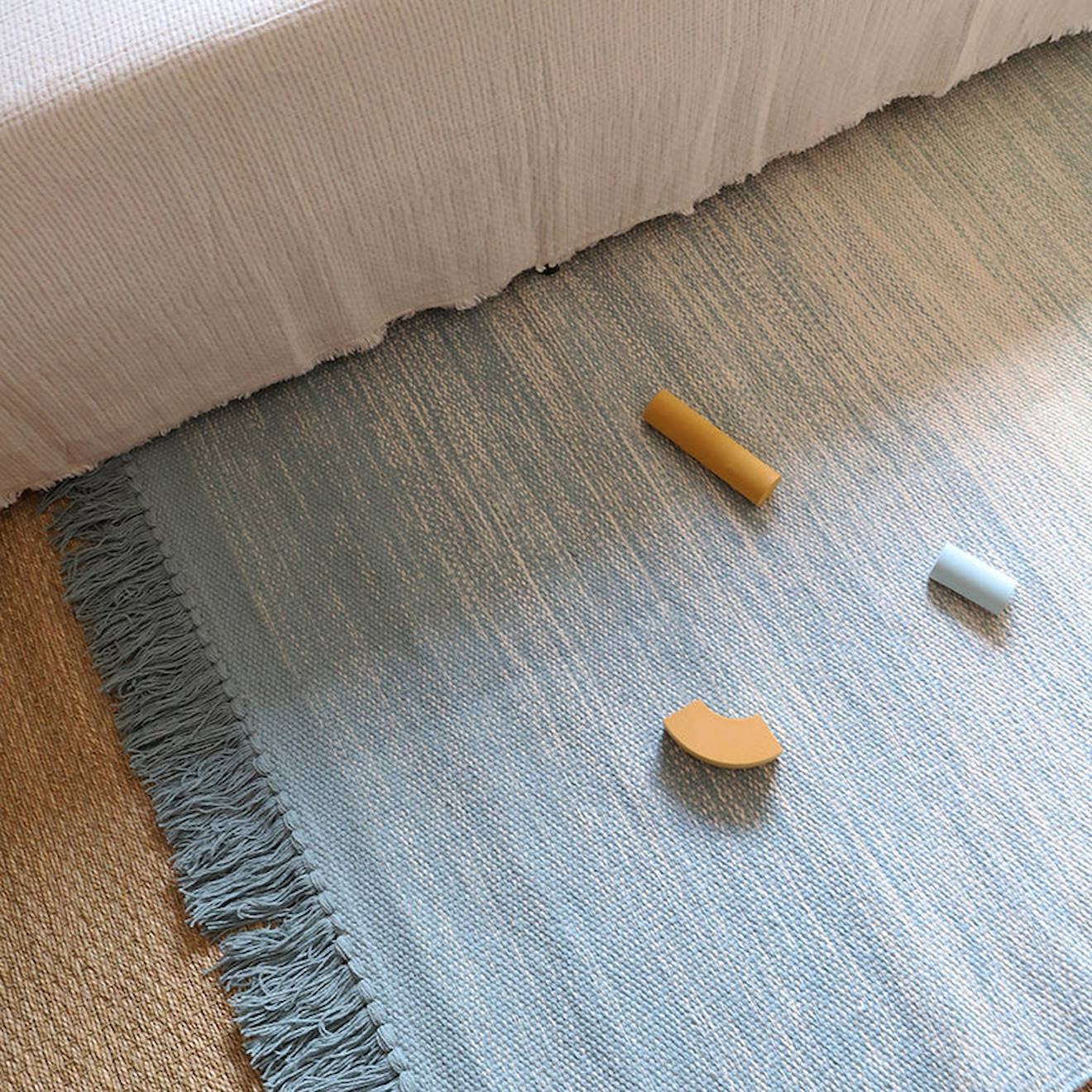 Tapis Chambre Enfant Coton Kirthy Bleu
