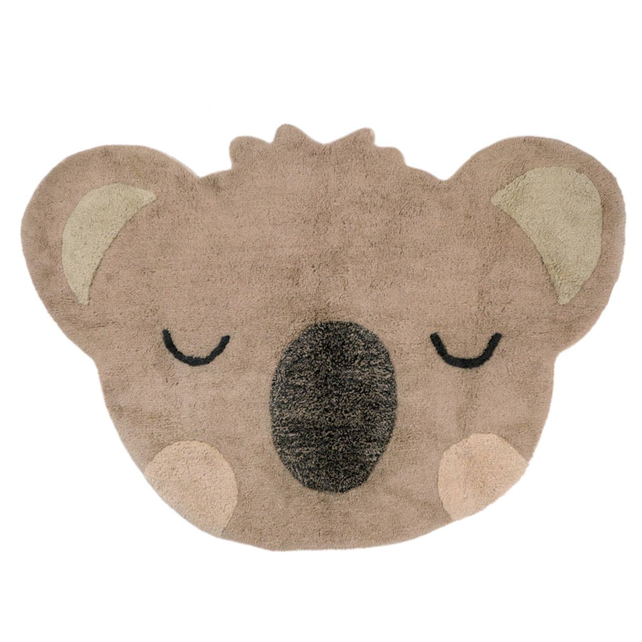 Tapis Chambre Enfant Coton Lavable Koala Little Olsen Brun