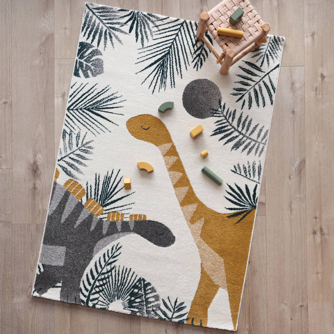 Tapis Chambre Enfant Dinosaures Sensaku Multicolore