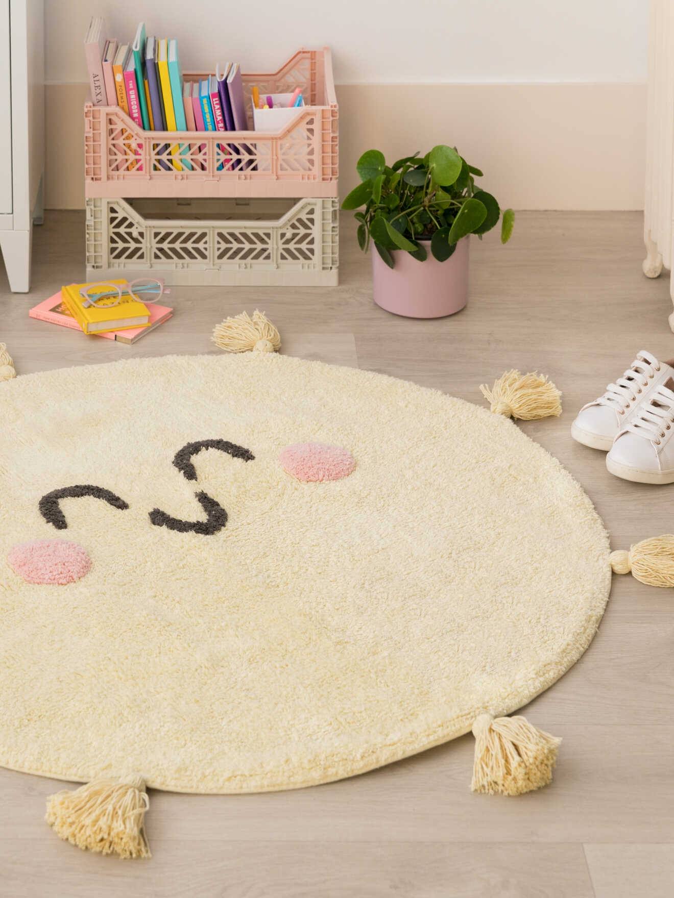 Tapis coton lavable You're my sunshine jaune