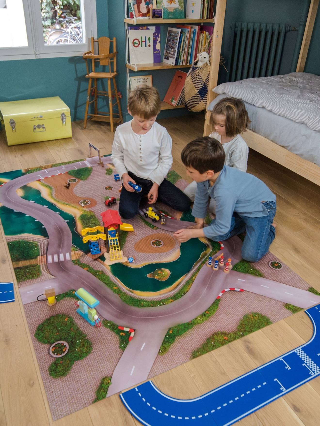 Tapis De Jeu Enfant circuit Urbain - Fabriqué En France Multicolore