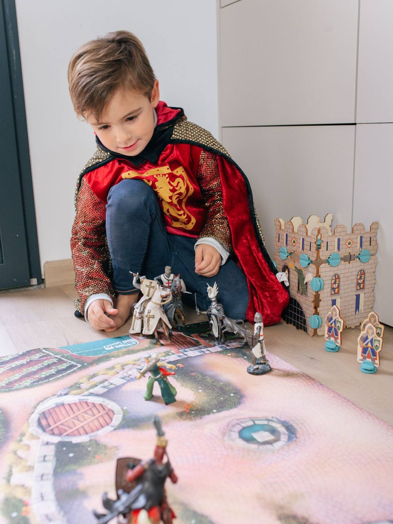 Tapis De Jeu Enfant citadelle Médiévale - Fabriqué En France Multicolore