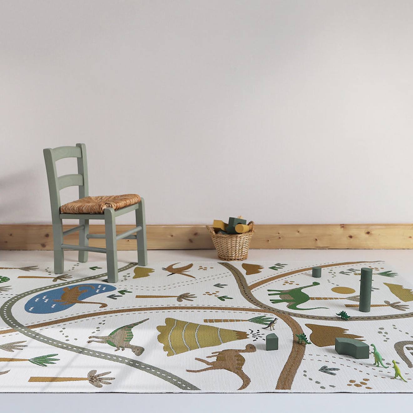 Tapis De Jeu Enfant Indoor & Outdoor Little Jurasic Multicolore