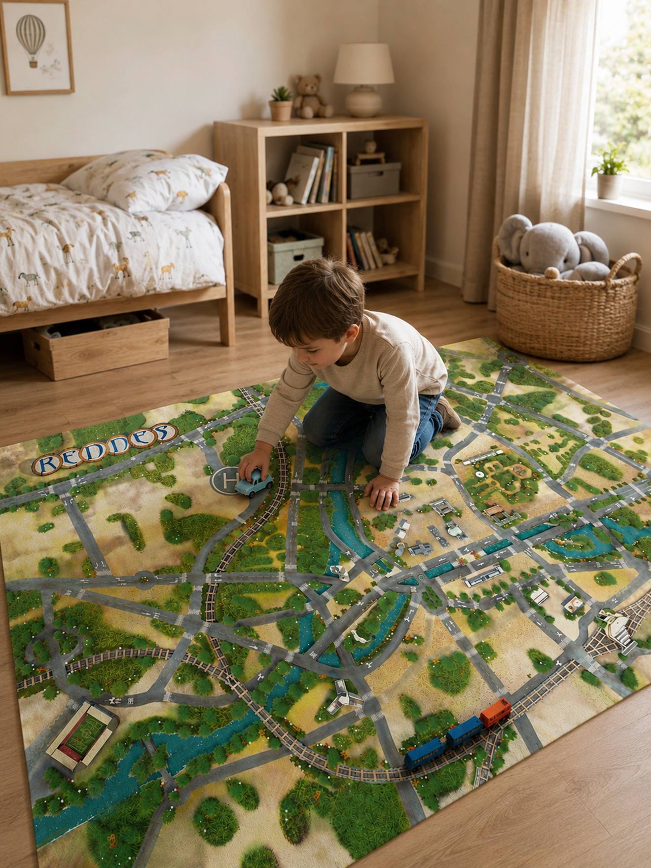 Tapis De Jeu Enfant voyage À Rennes - Fabriqué En France Multicolore