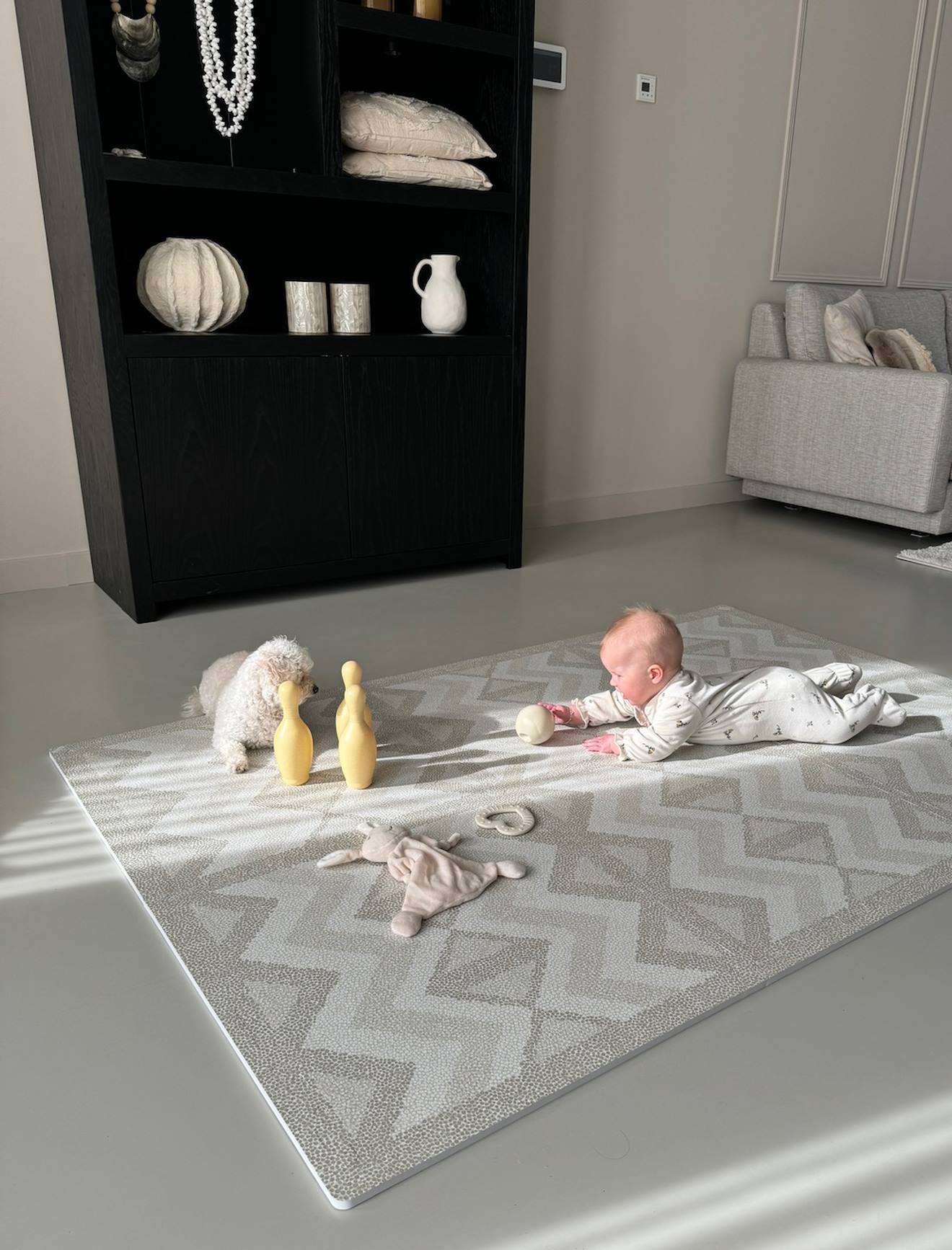 Tapis de jeu puzzle Kilim vert