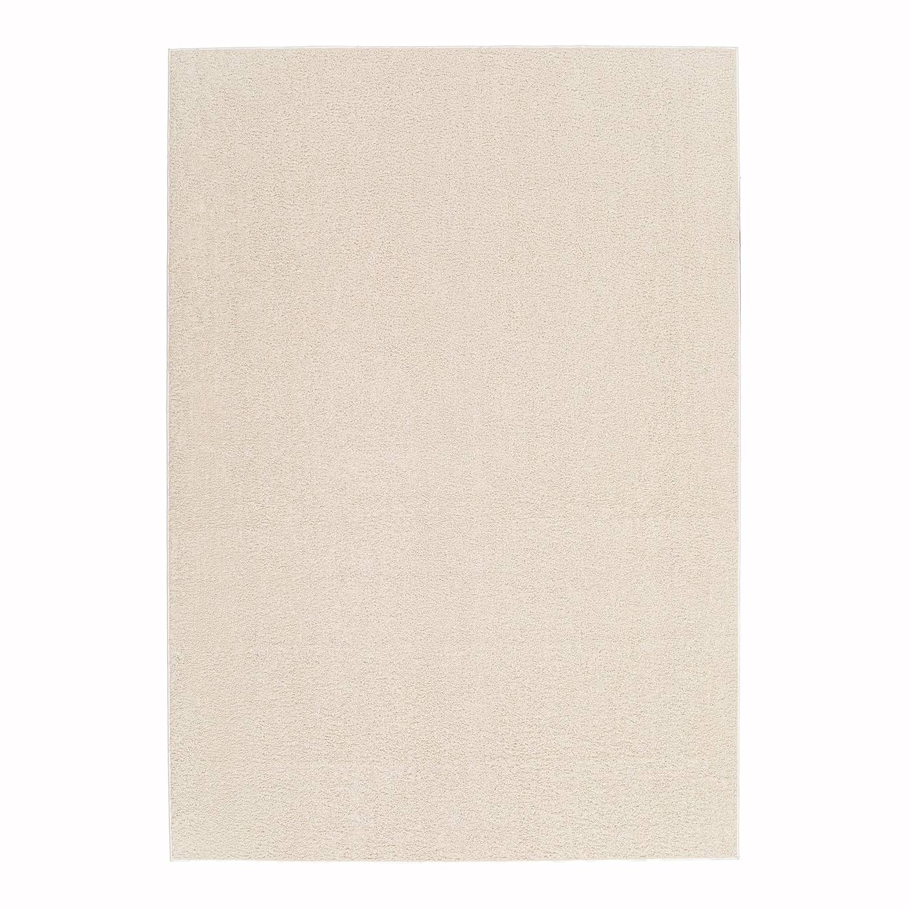 Tapis Effet Mouton Contemporain Mono Blanc Pur