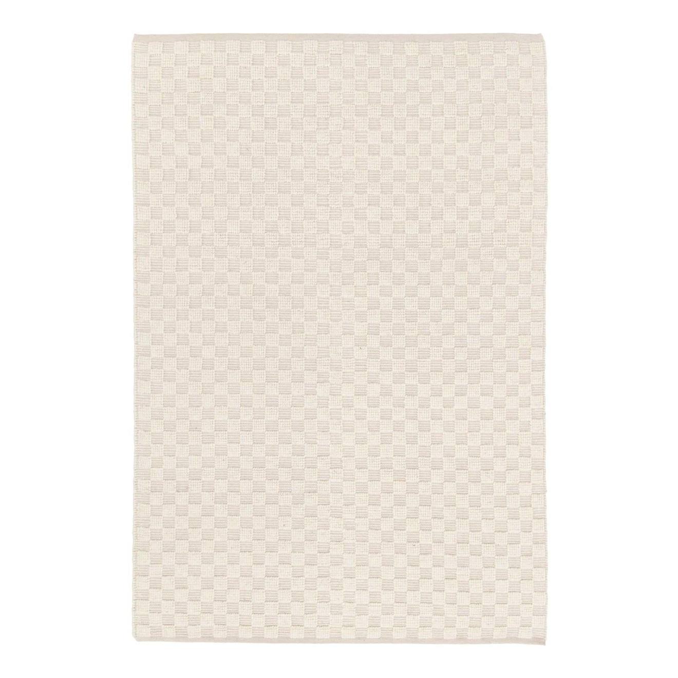 Tapis En Laine Et Coton A Carreaux Fait Main Gabin Beige Sable