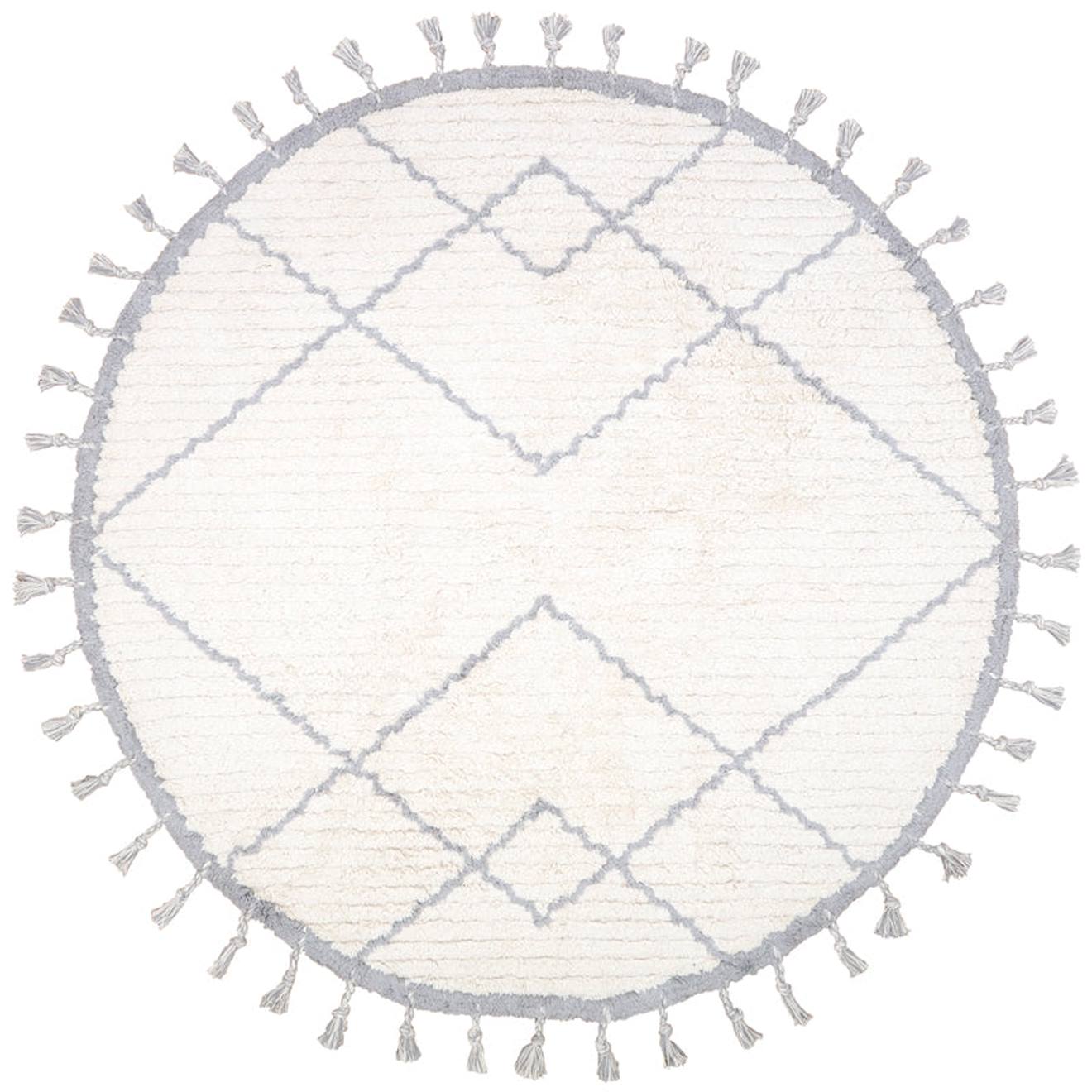 Tapis Enfant Coton Rond Côme Gris