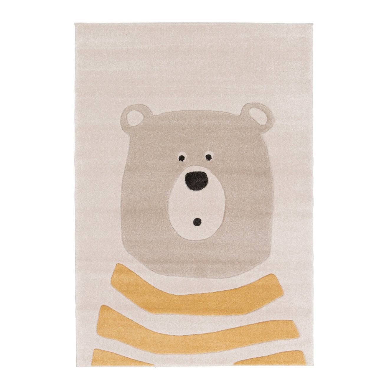 Tapis Enfant Doux Et Résistant Teddy Jaune Naturel
