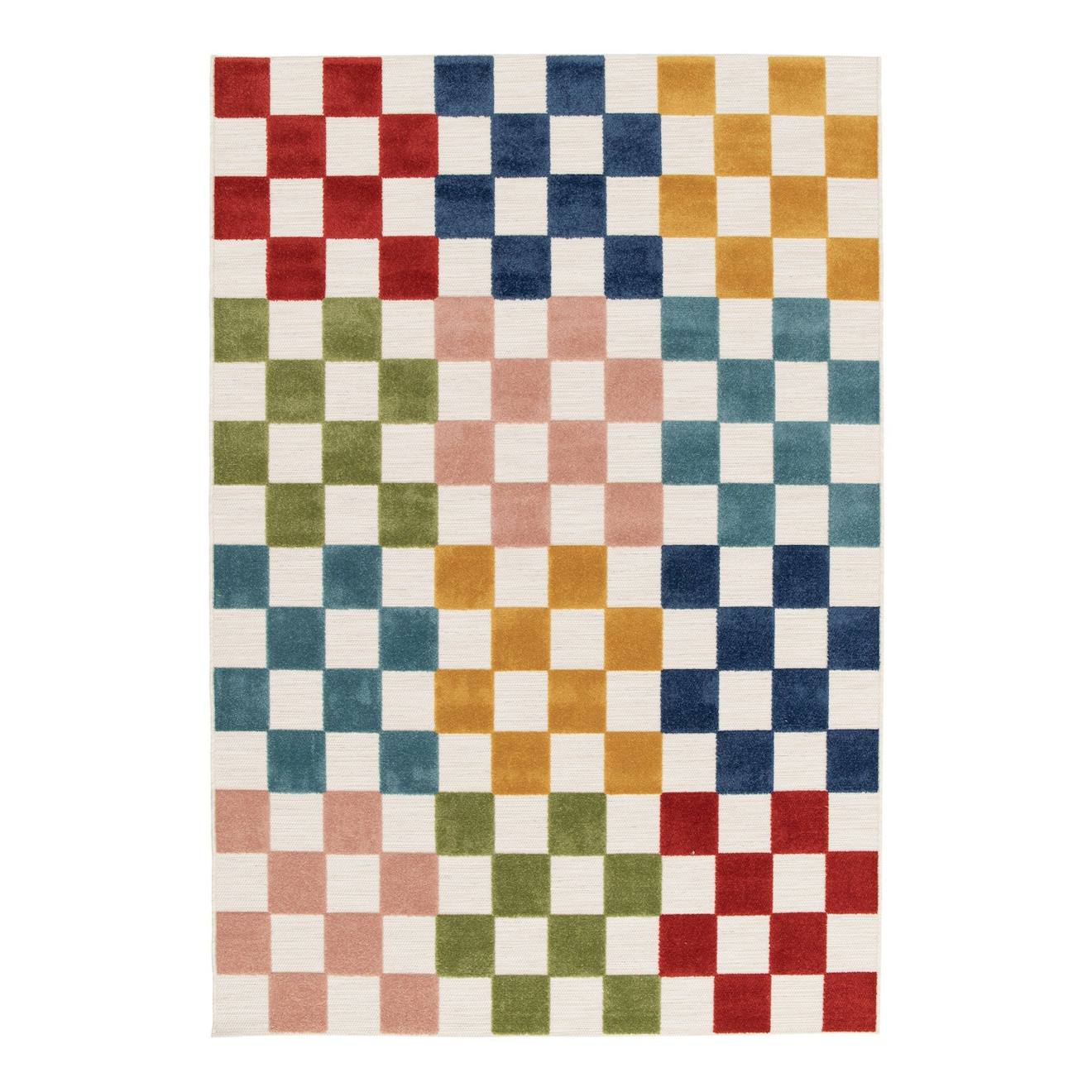 Tapis Enfant Intérieur Extérieur Multi Carreaux Palette Colorée