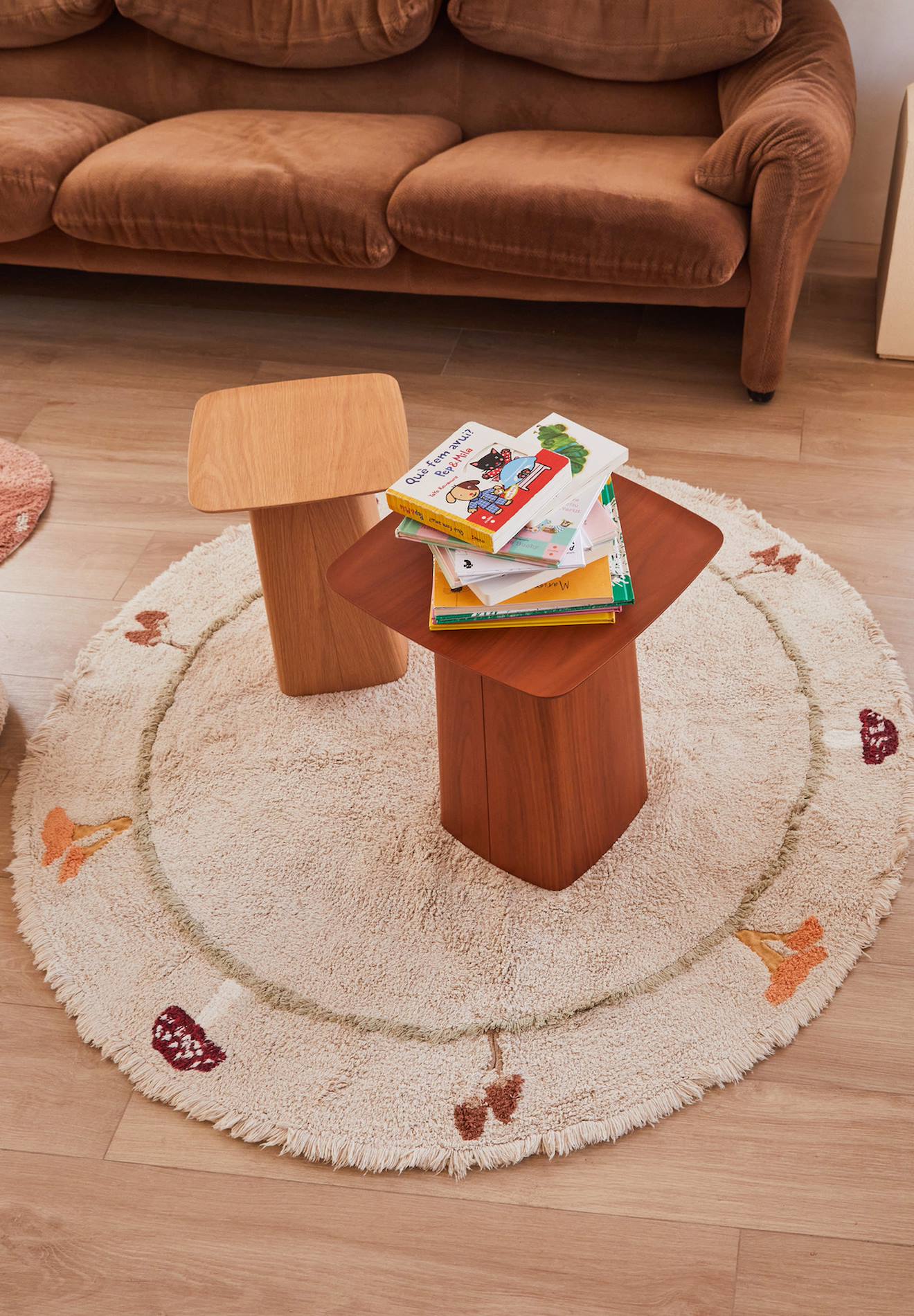 Tapis Enfant Lavable En Coton Chanterelle Accessoires : Vert, Rouge, Ble