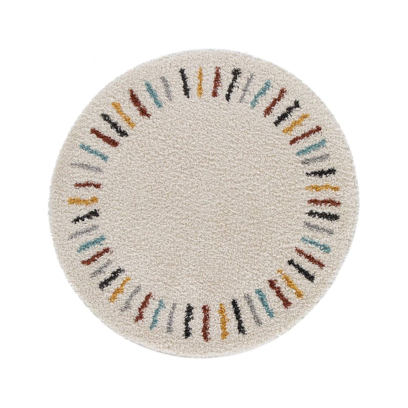 Tapis Enfant Rond Tout Doux Arpege Beige Sable