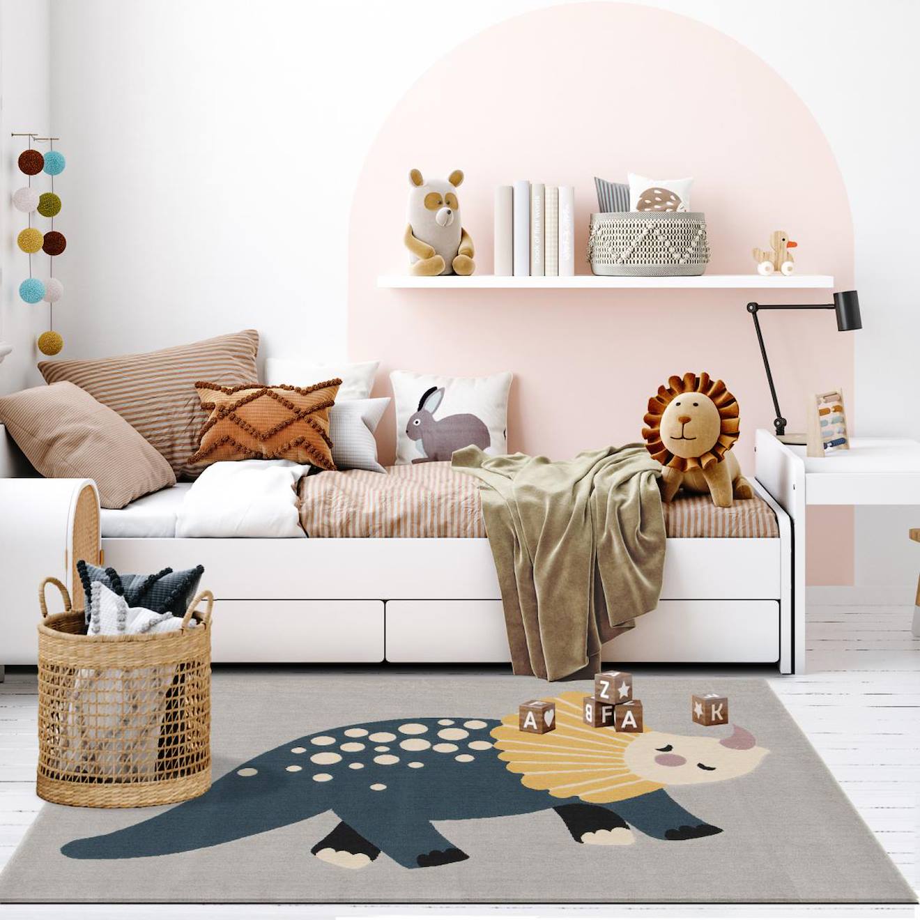 Tapis Enfant Tissé Animal Gris