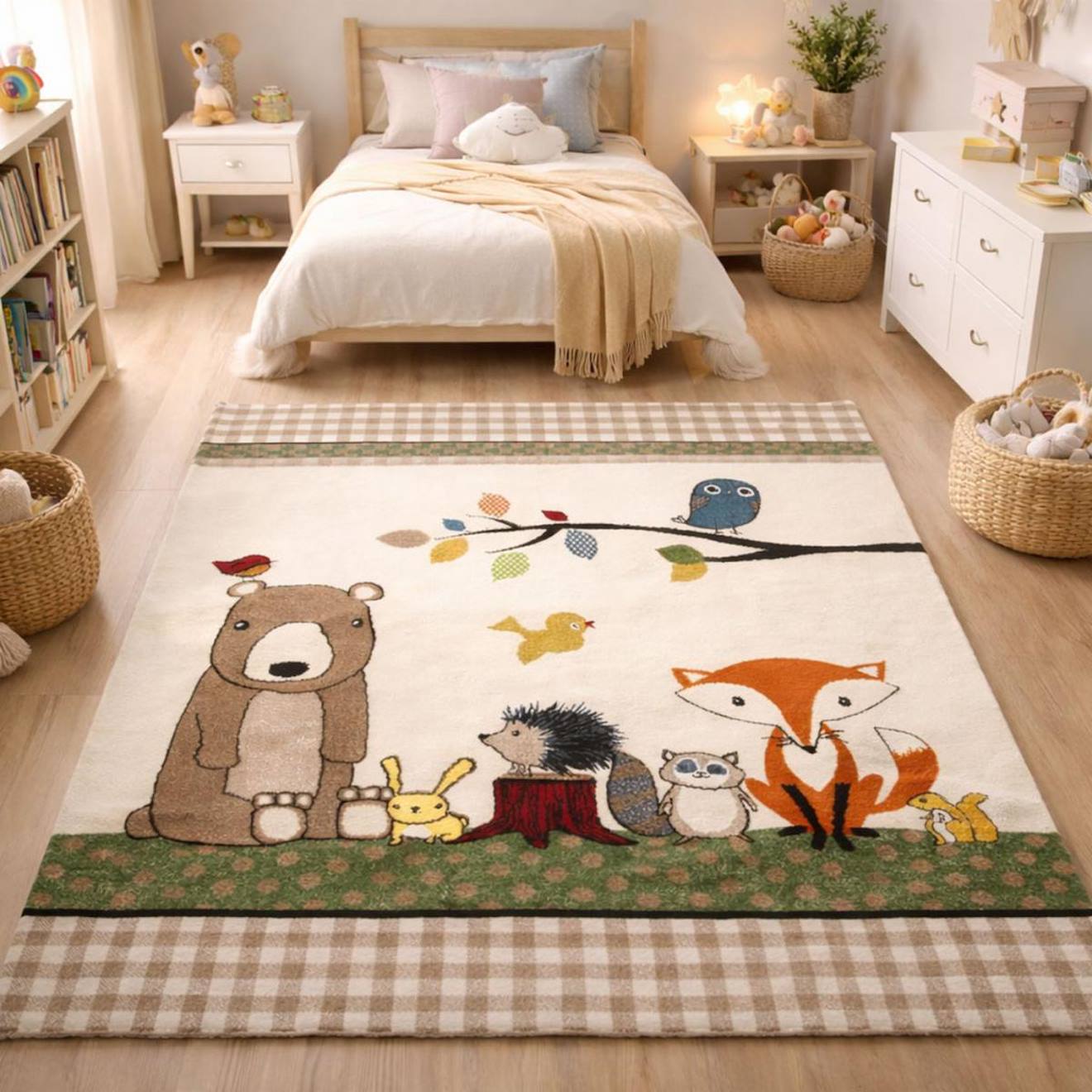 Tapis Enfant Tissé Lyn8 Photo De Foret Multicolore
