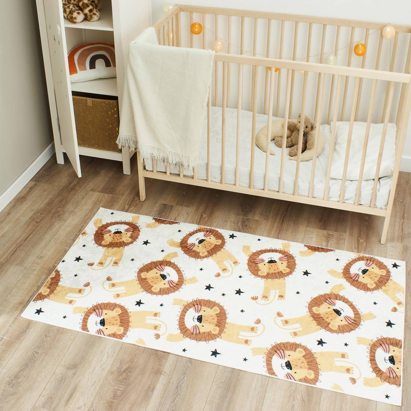 Tapis Enfant Tissé Motif Animaux Celesta 2 Beige
