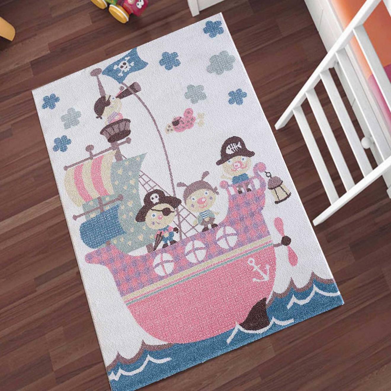 Tapis Enfant Tissé Piratoji Crème