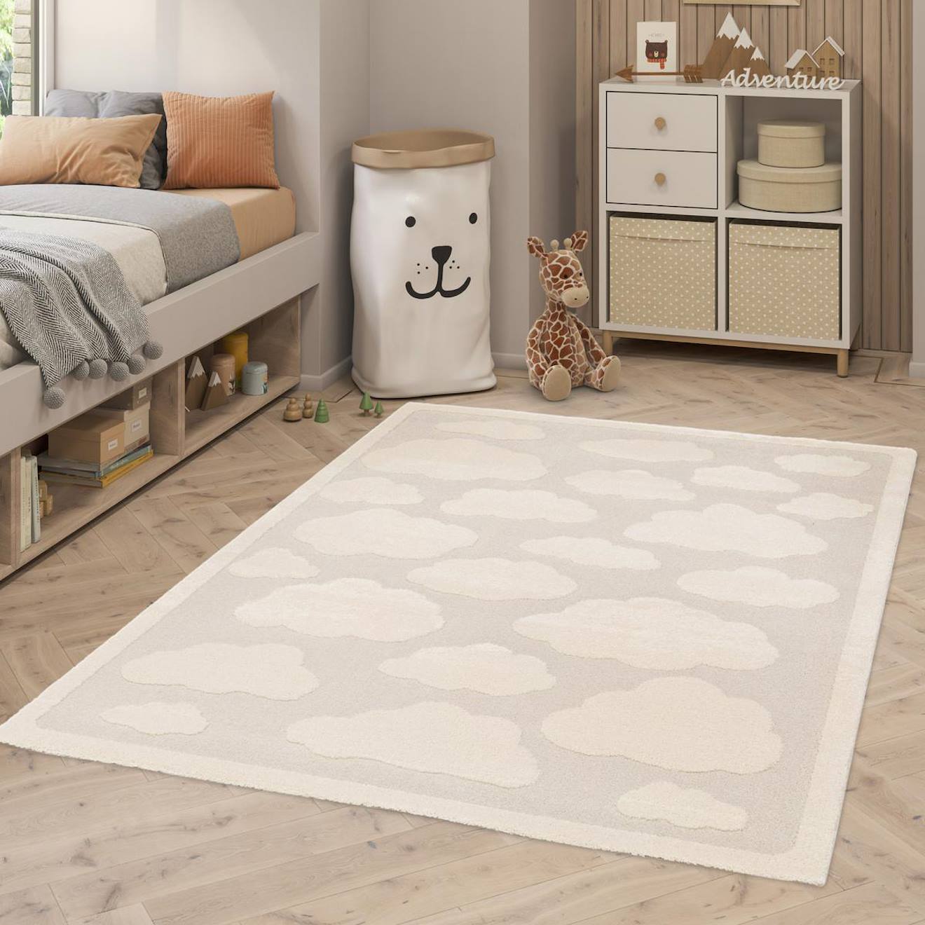 Tapis Enfant Tissé Riviera 3 Ecru