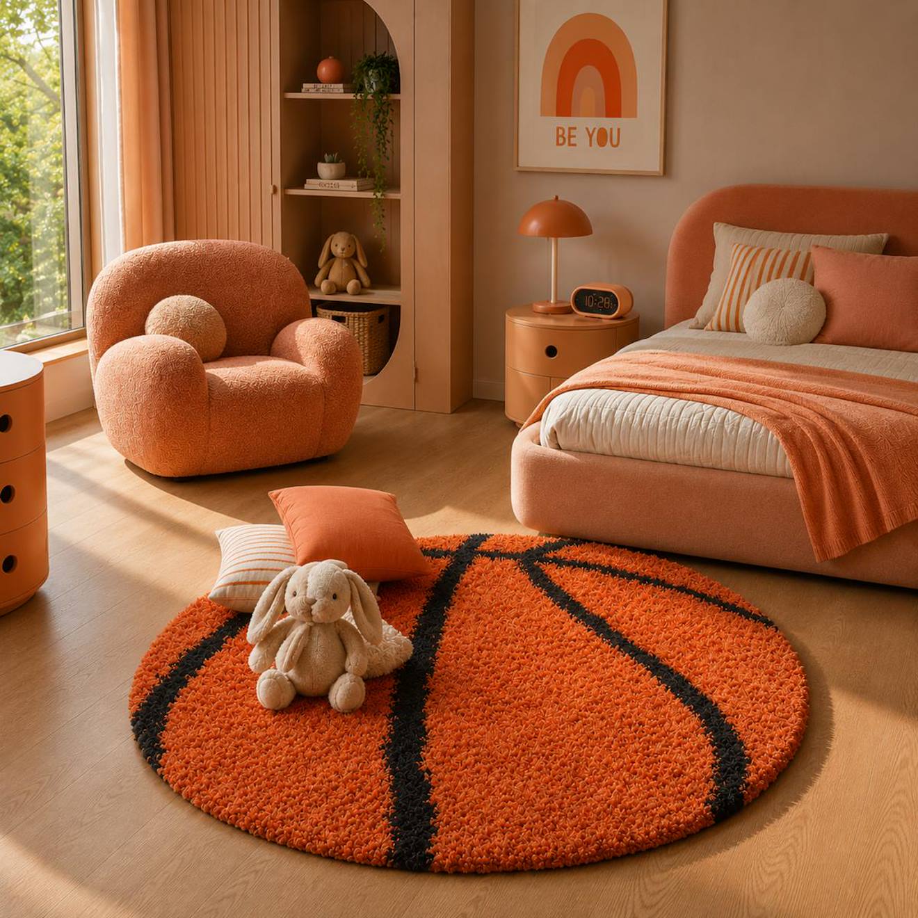 Tapis Enfant Tissé Shaggy Basket Orange