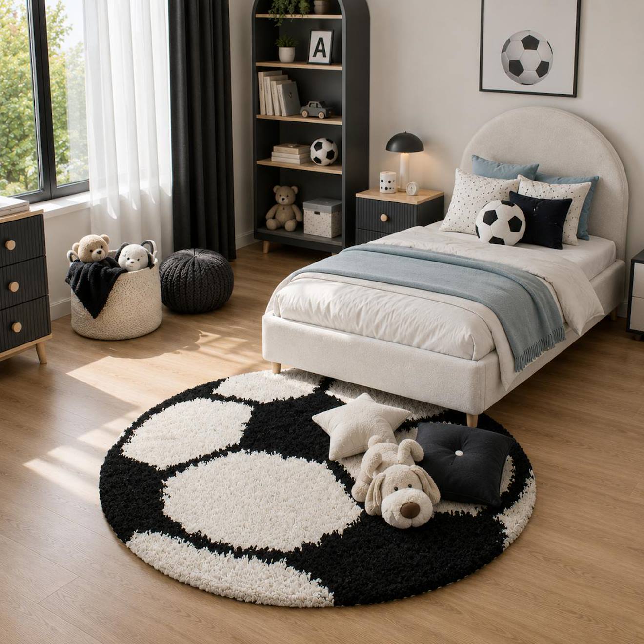 Tapis Enfant Tissé Shaggy Foot Noir