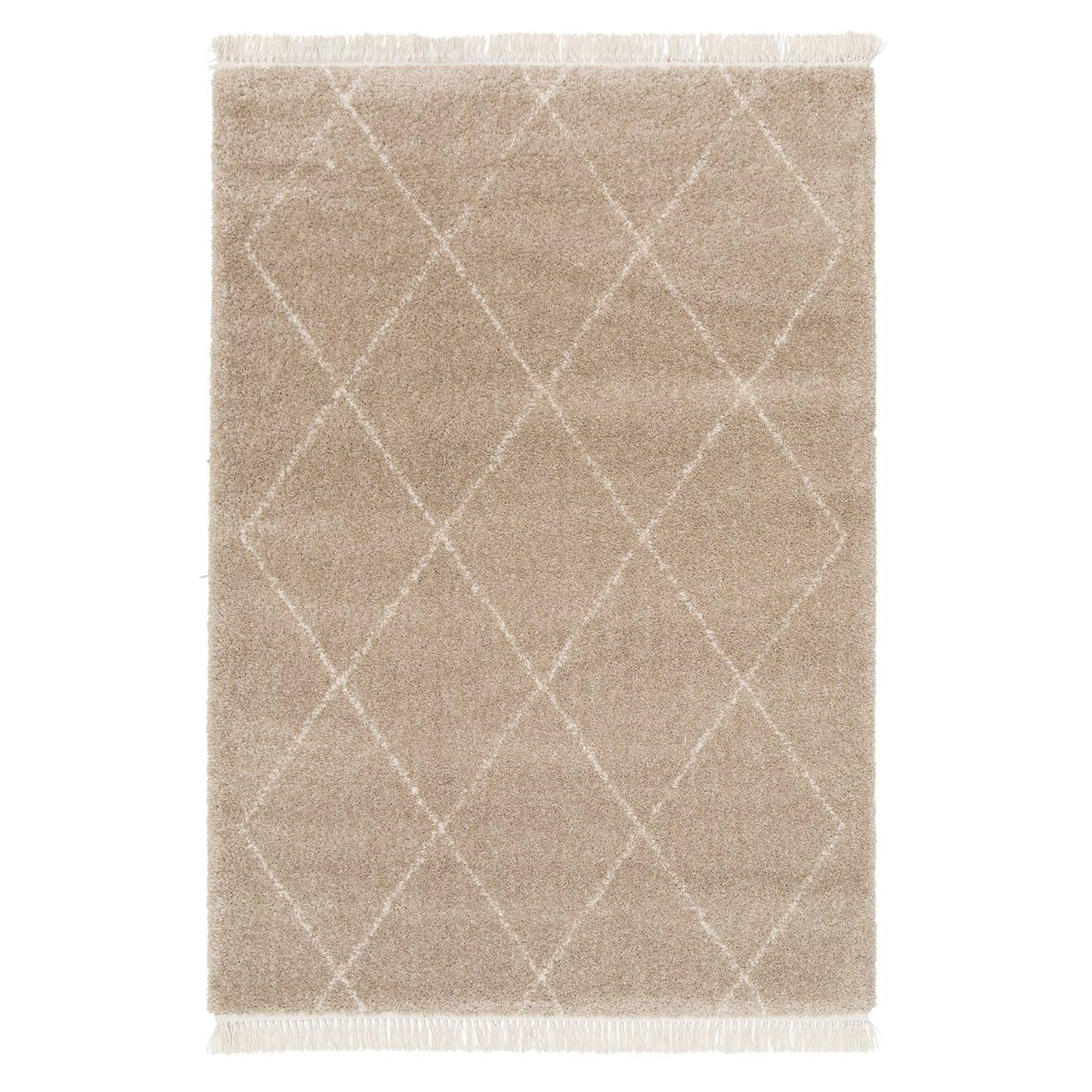 Tapis Épais À Franges Doux Et Raffiné Nile Brun Naturel