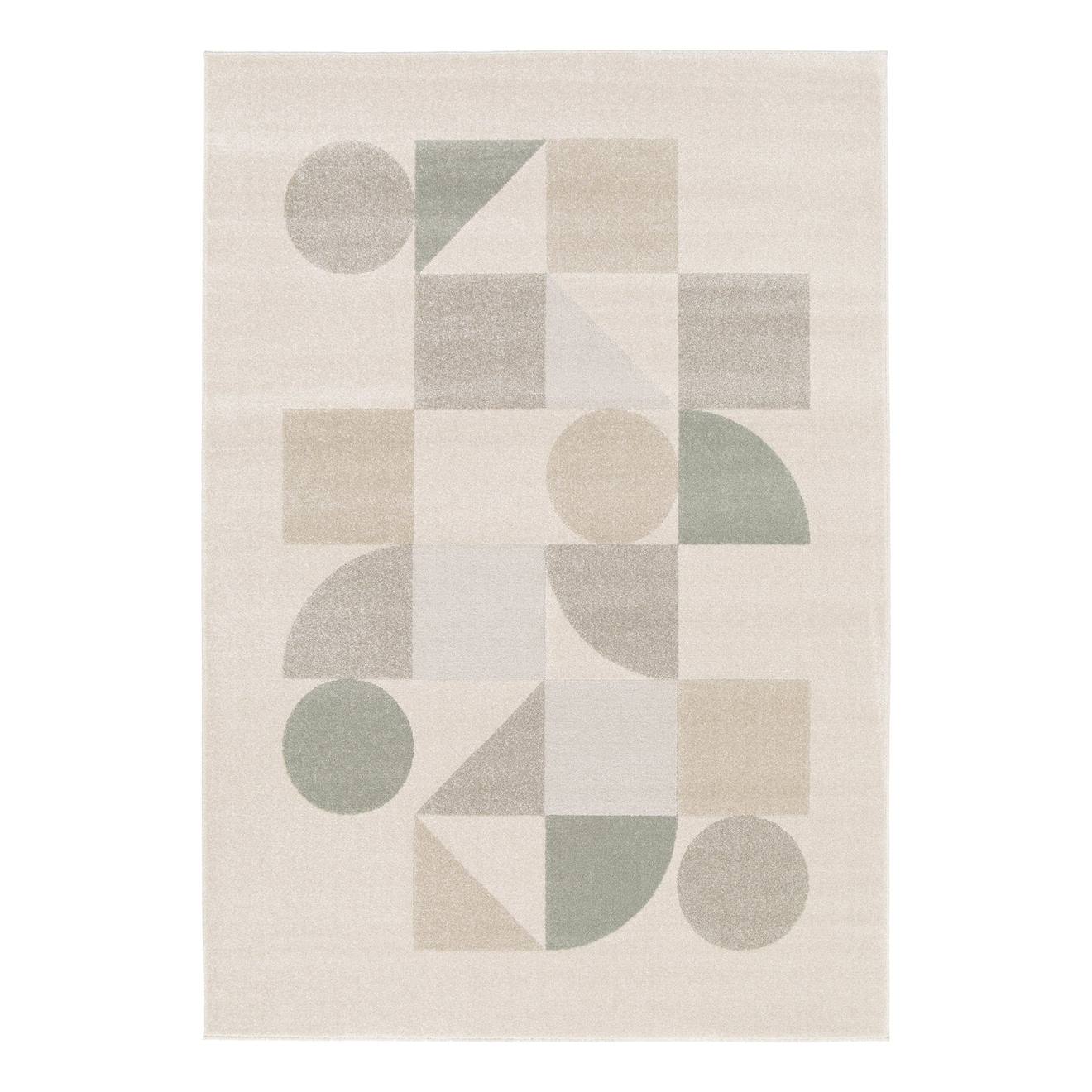 Tapis Géométrique Doux Et Confortable Modul Vert Naturel