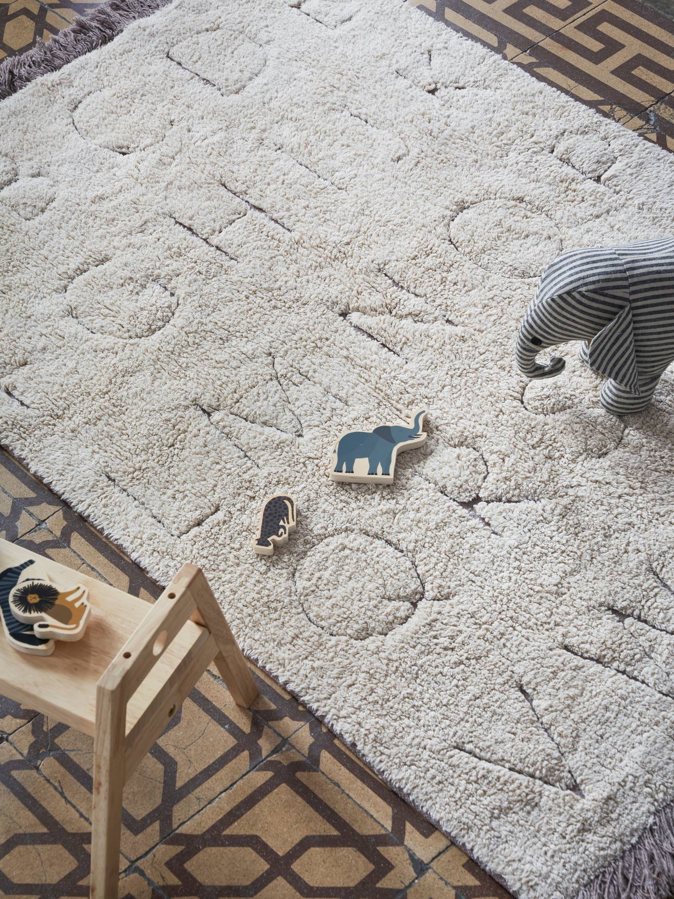 Tapis lavable ABC - écru