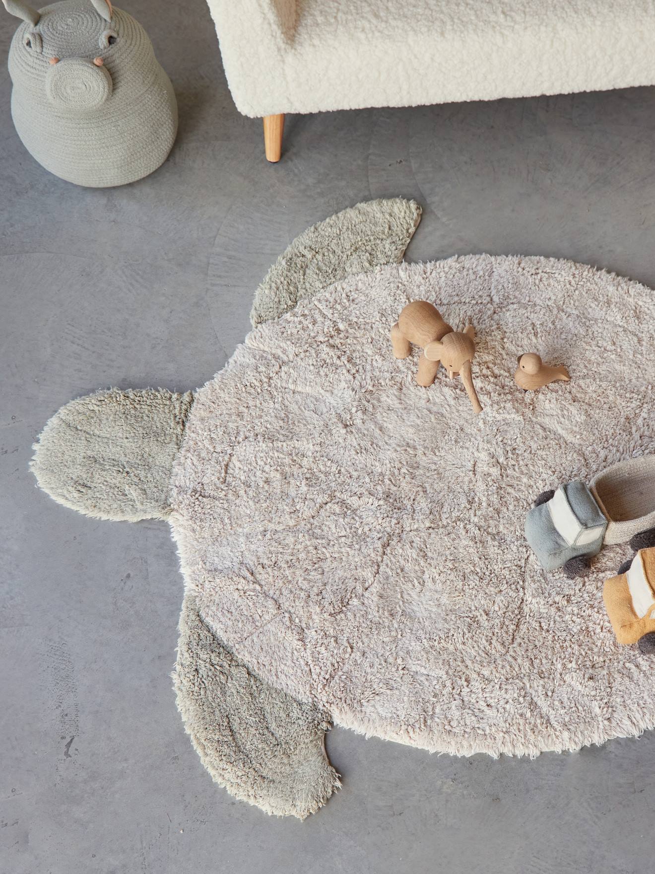 Tapis lavable Tortue beige