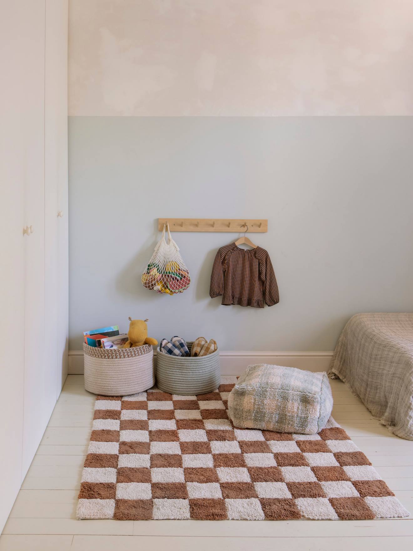 Tapis rectangulaire Tiles marron