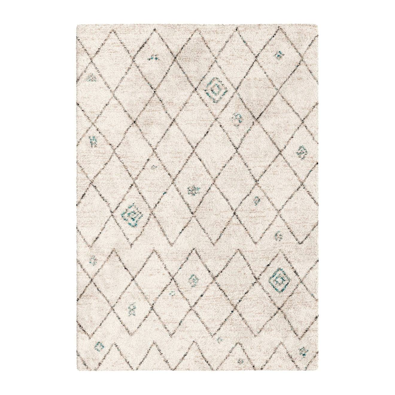 Tapis Shaggy Ethnique Doux Et Volumineux Diamond Beige Sable
