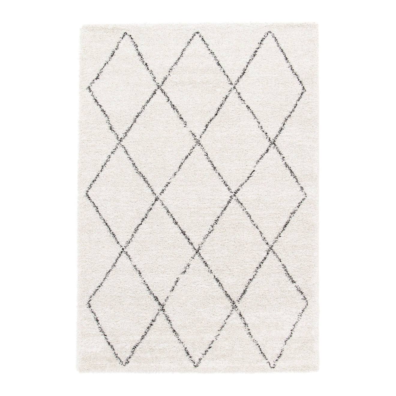 Tapis Shaggy Ethnique Tissé Doux Et Volumineux Nomad Beige Sable