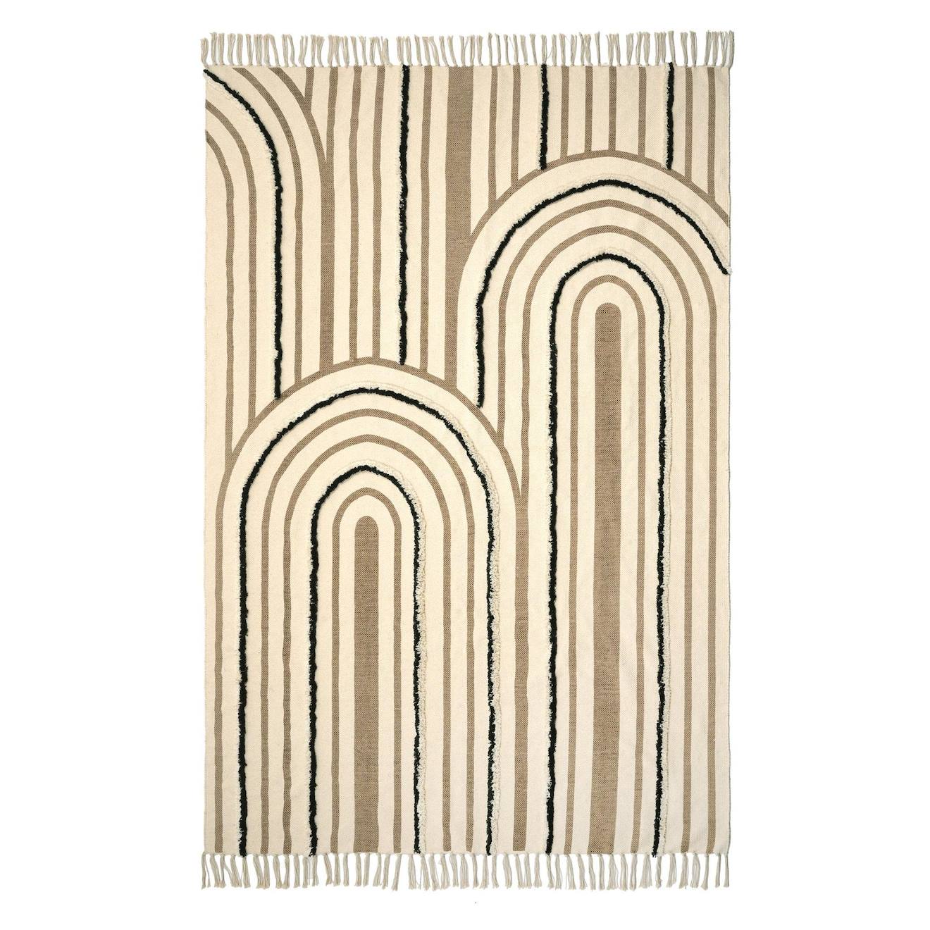 Tapis Tufté En Coton Lavable À La Machine Alban Brun Naturel