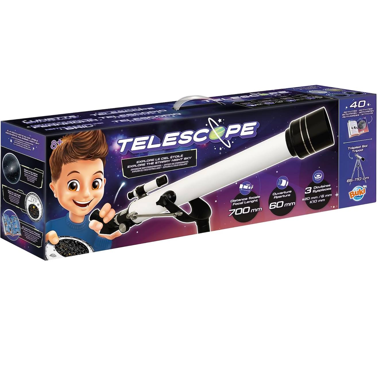 Télescope D’observation Astronomique Avec Accessoires Et Guide D’activités Pour Explorer Le Ciel Noir