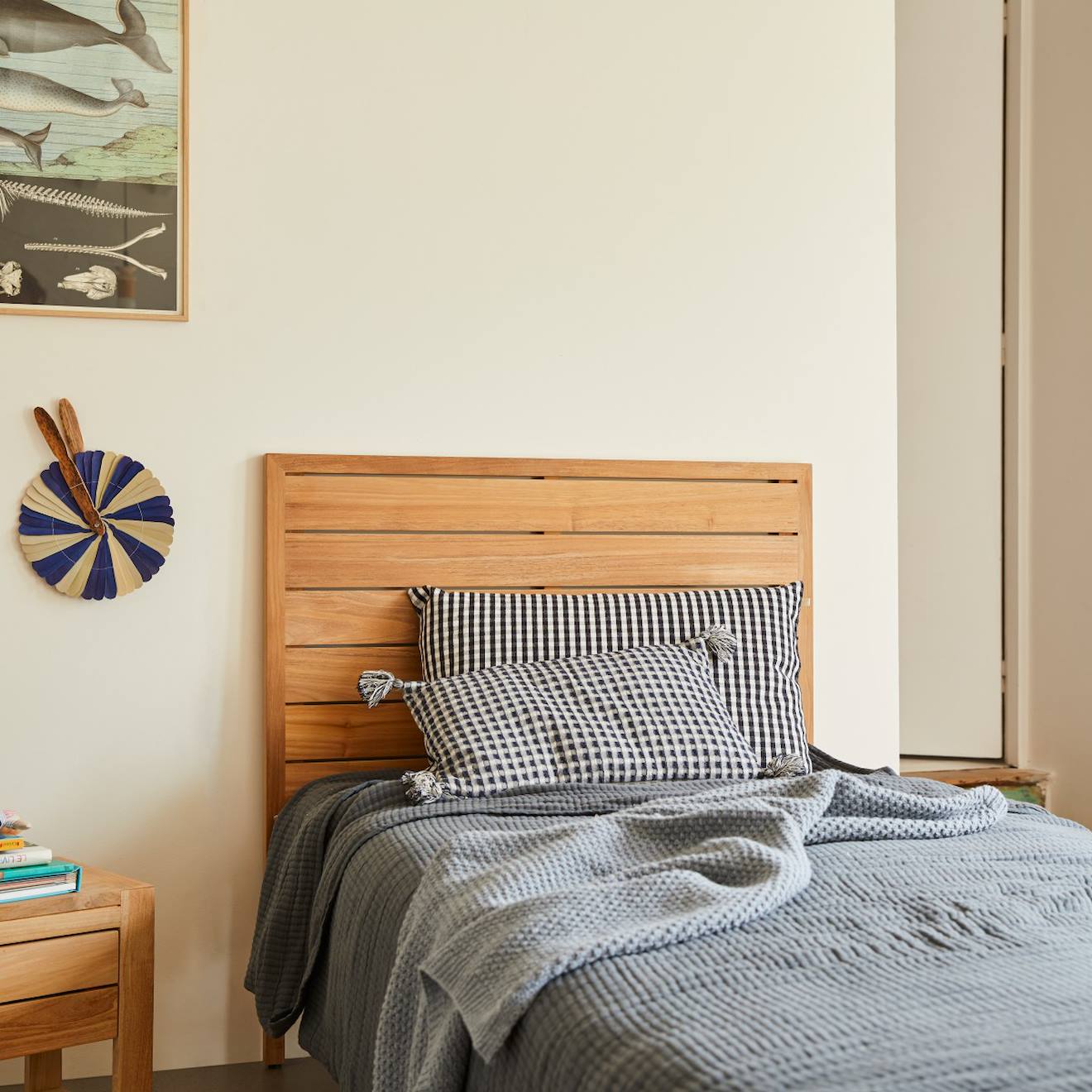 Tête De Lit Enfant En Bois De Teck 95 Minimalys Marron Clair