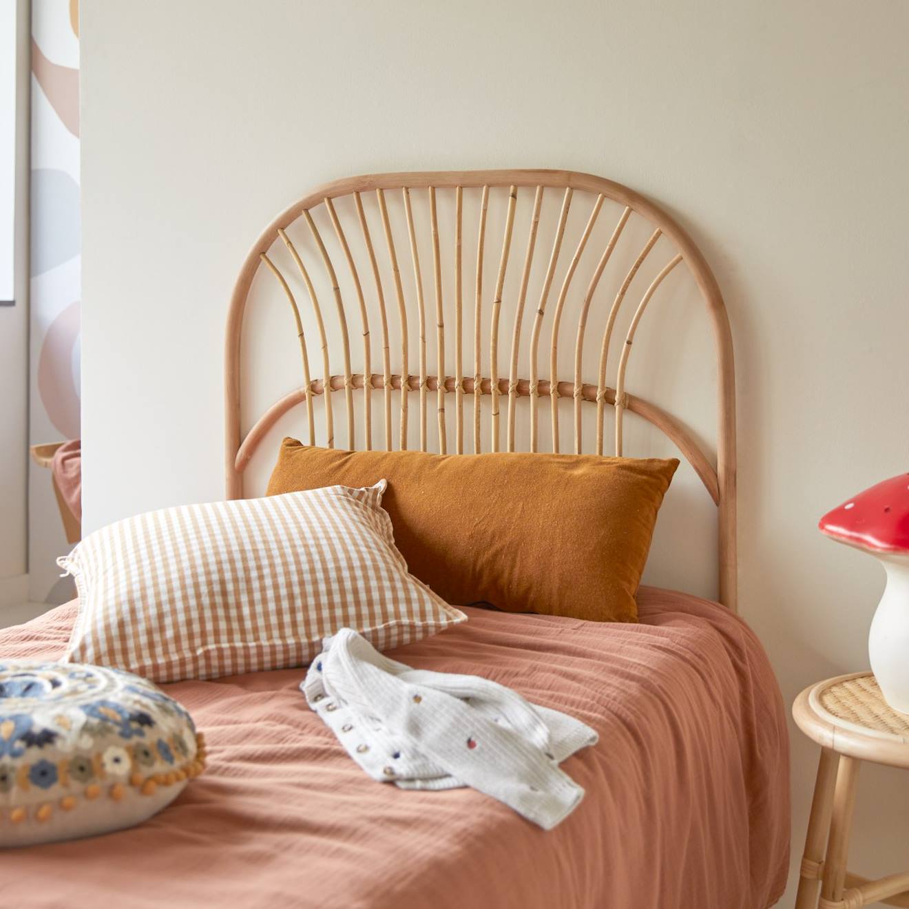 Tête De Lit Enfant En Tiges De Rotin 90 Colette Naturel