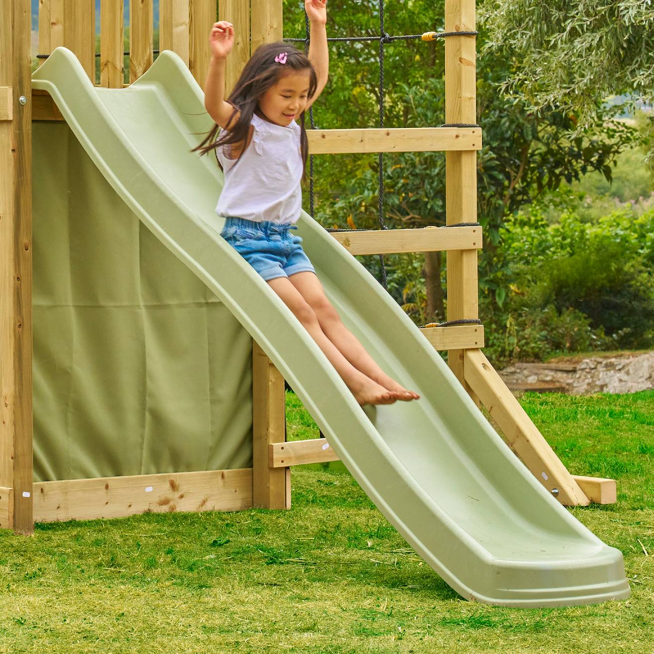 Toboggan Glissière Plastique 220cm Vert Kaki