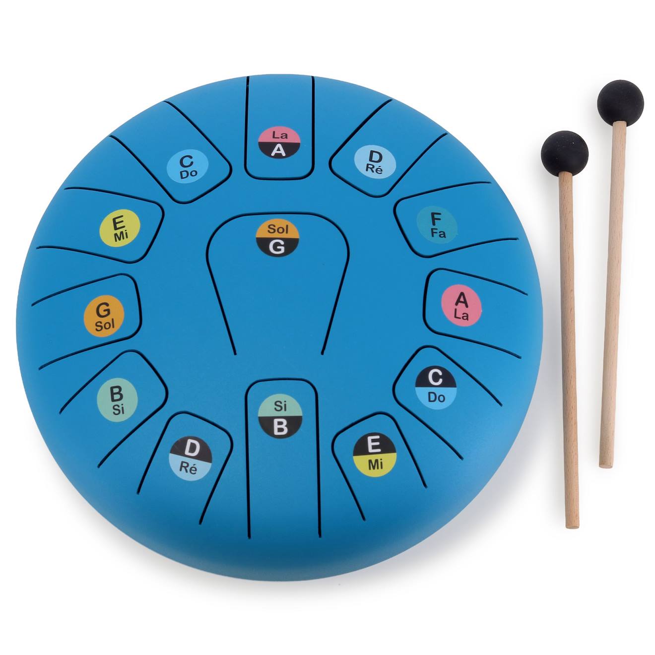 Tongue Drum En Métal 13 Notes Bleu