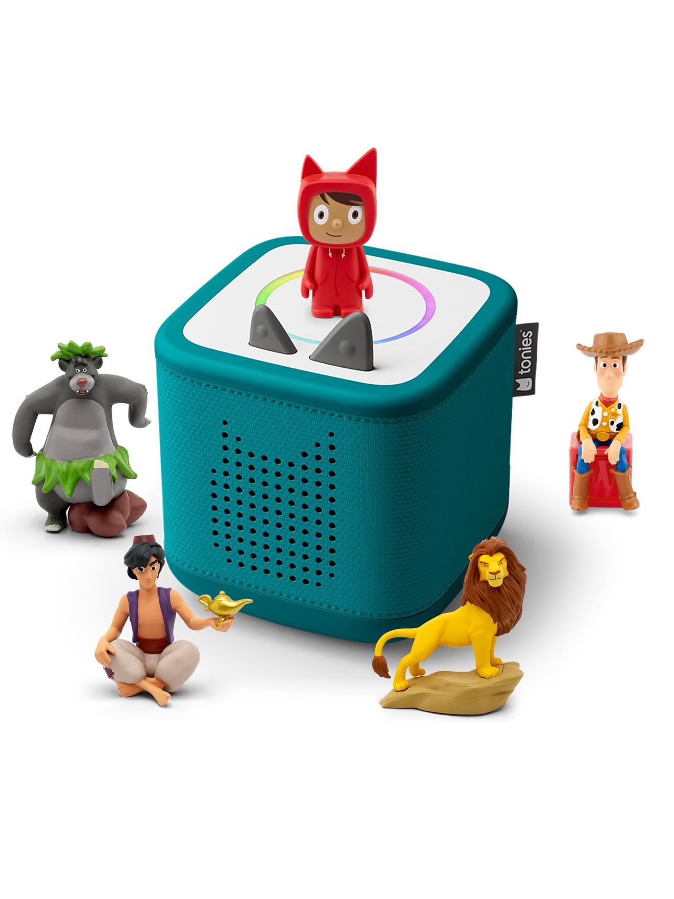 Tonies Toniebox 2 Pack Boite À Histoire Pour Enfant 1 À 9 Ans, Robuste & Facile À Utiliser, Avec Le Roi Lion, Baloo, Aladdin Et Woody, Vert Océan Multicolore