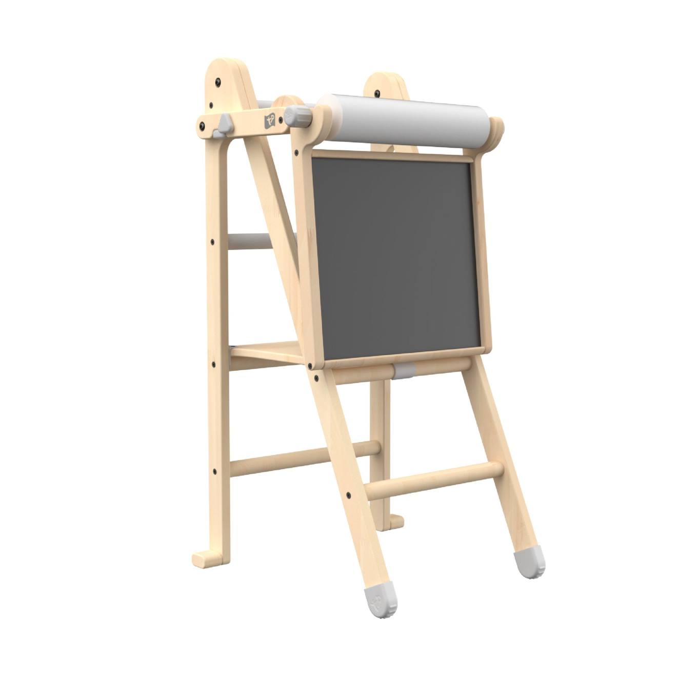 Tour D'apprentissage Pliable Avec Tableau Montessori Bois Fsc® Marron - Blanc