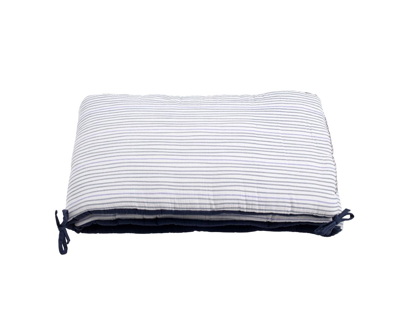 Tour De Lit Marinière En Double Gaze De Coton - Baby Sailor Blanc/bleu