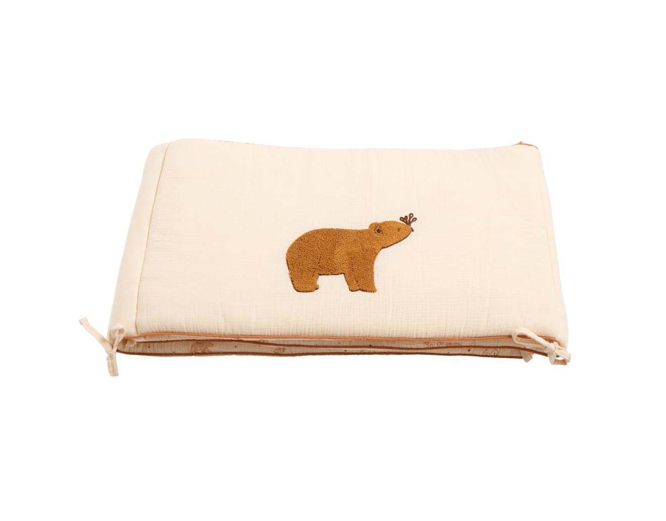 Tour De Lit Ours En Double Gaze De Coton - Orsino Beige