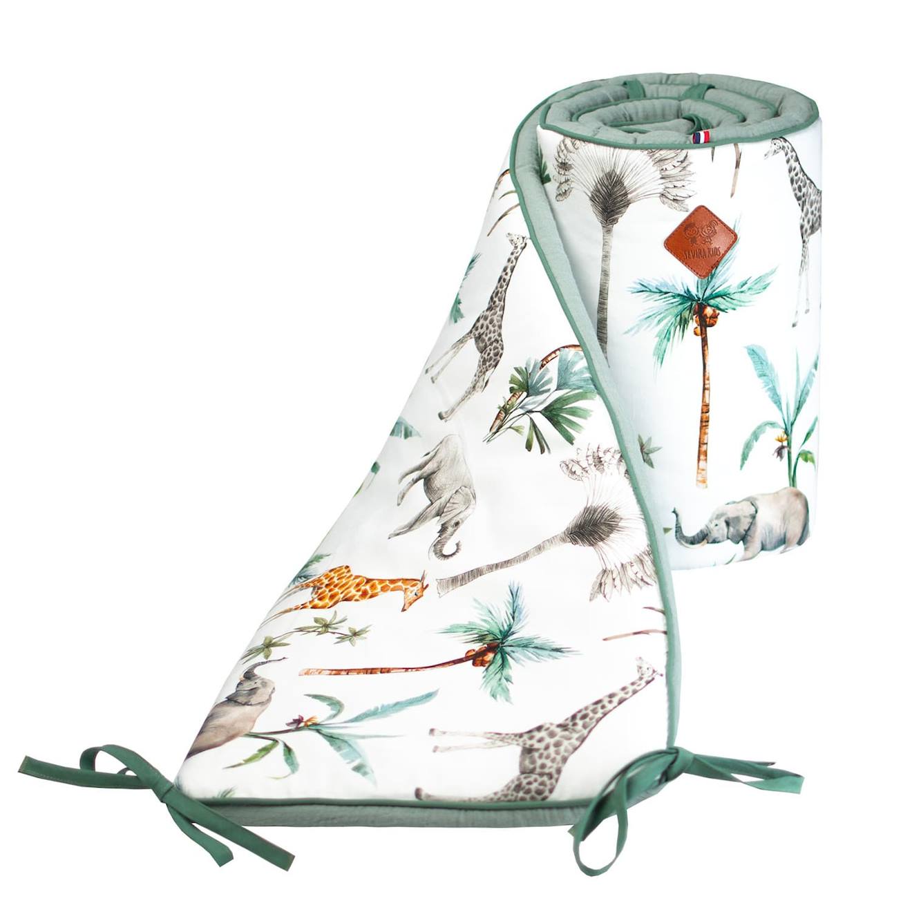 Tour De Lit Universel En Gaze De Coton Safari Vert De Gris