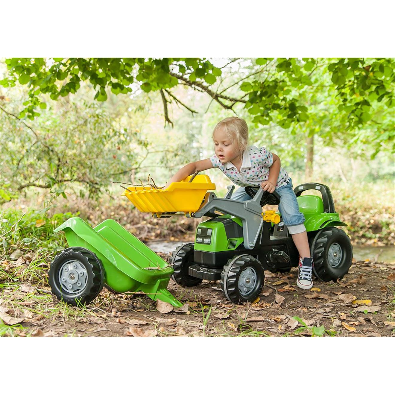 Tracteur À Pédales Pour Enfant Rollykid Deutz-fahr Vert