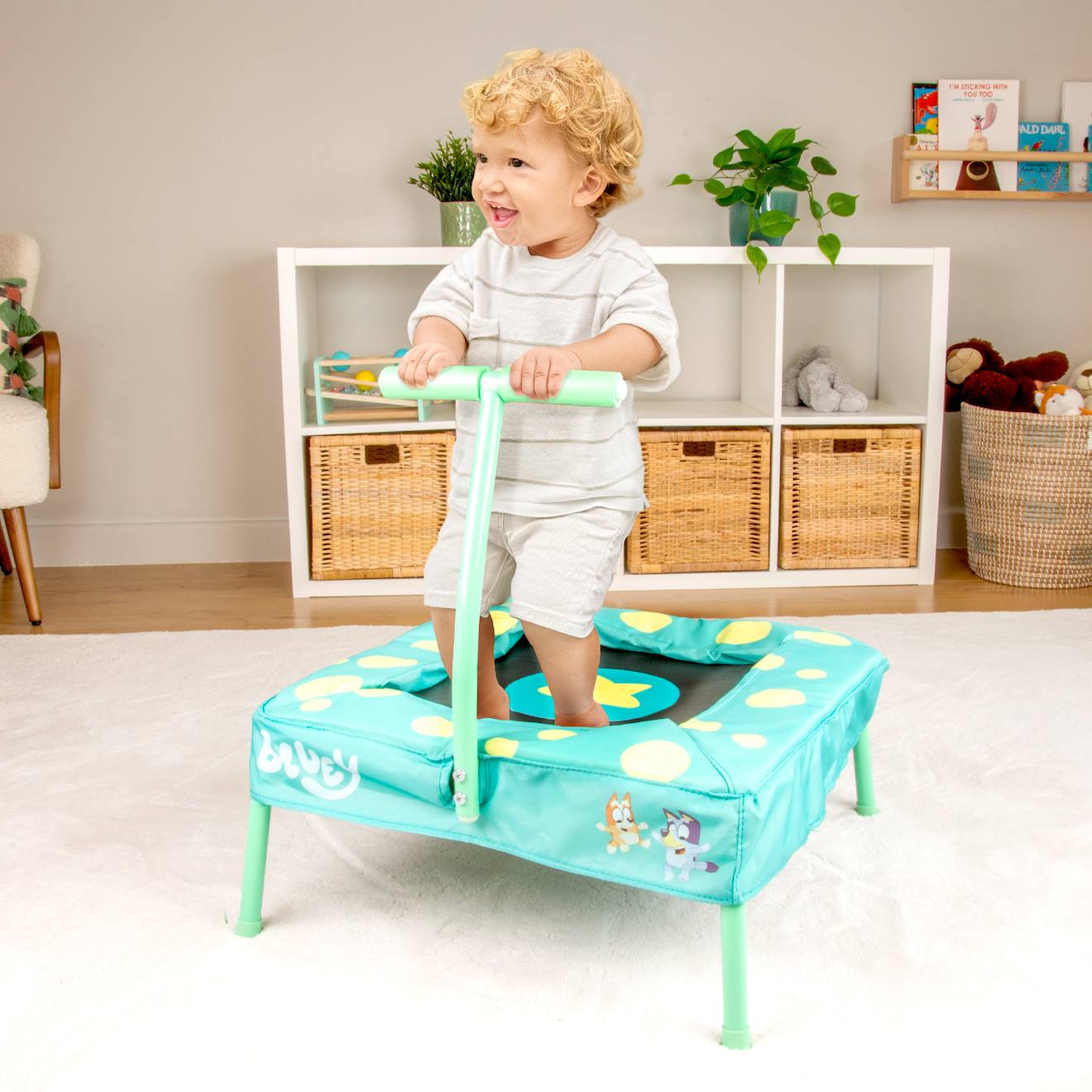 Trampoline Bluey Compact Métal Bleu - Vert - Noir
