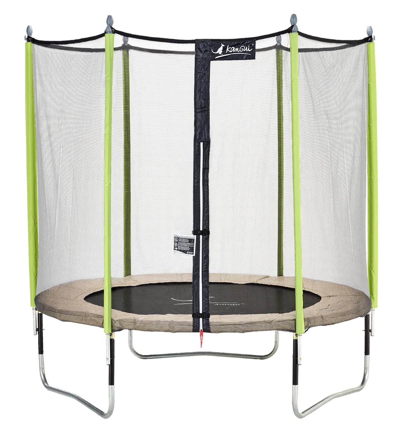 Trampoline Jardin Ø 250?cm + Filet De Sécurité - Jumpi 250 - Taupe/vert Beige