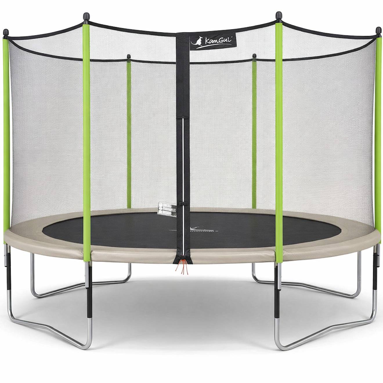 Trampoline Jardin Ø 430?cm + Filet De Sécurité - Jumpi 430 - Taupe/vert Taupe