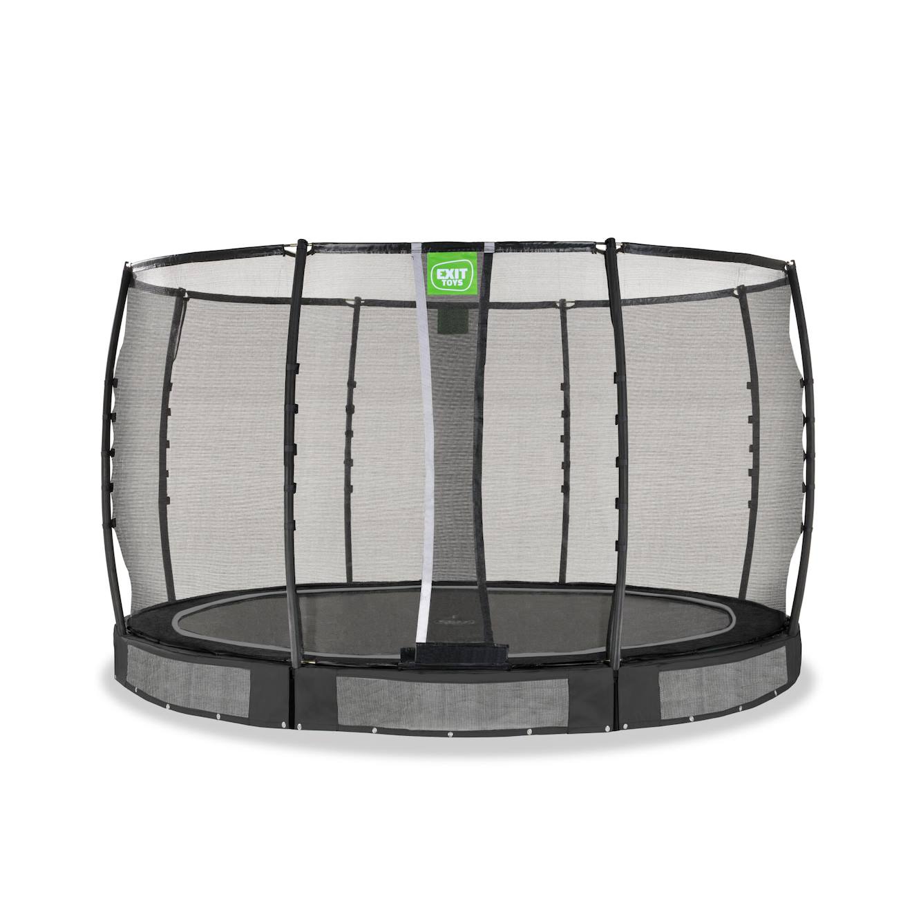 Trampoline Semi-enterré Ø366cm Protection Pieds Et Filet Premium Noir