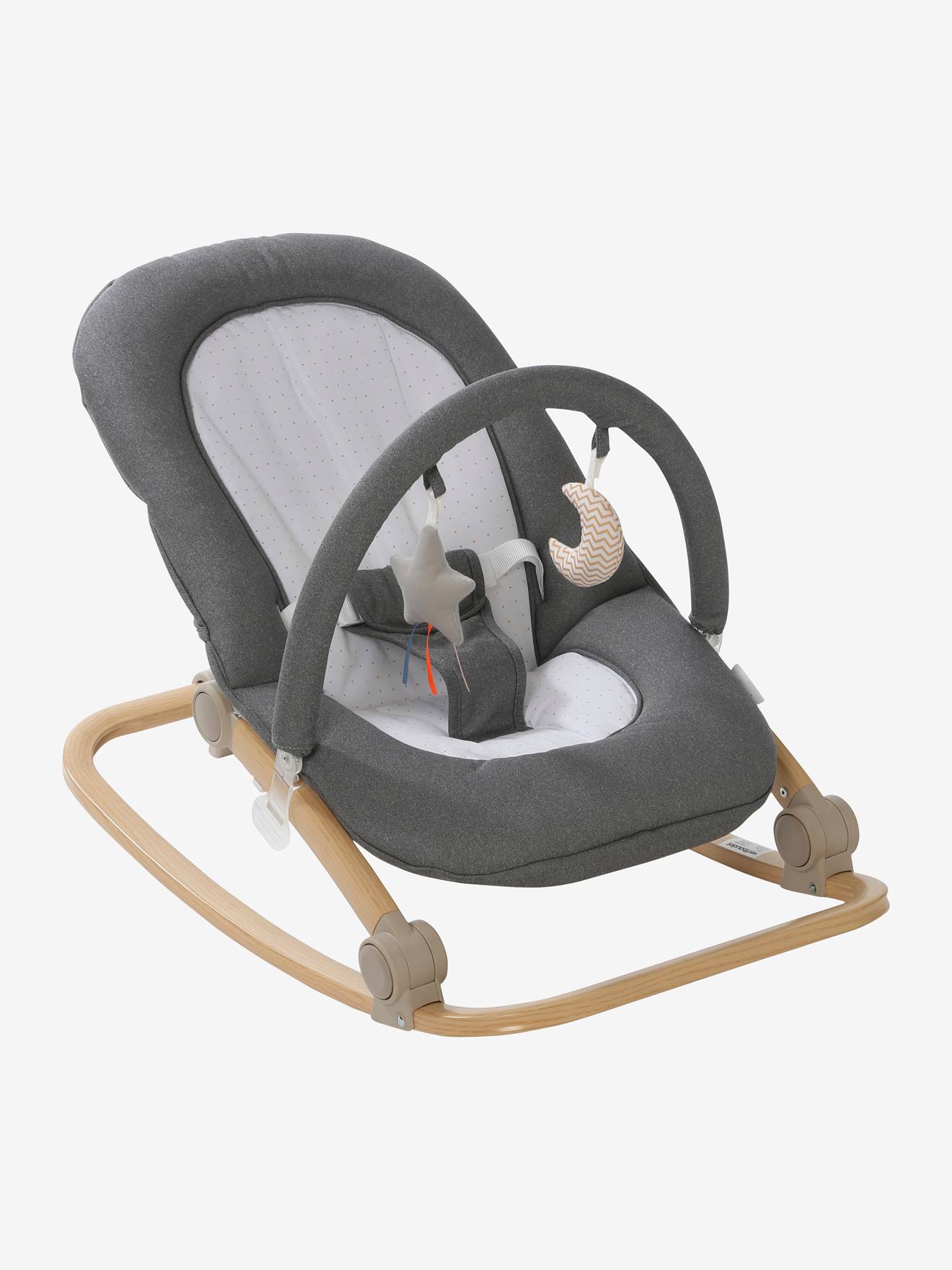 Transat avec arche Babydream gris/blanc