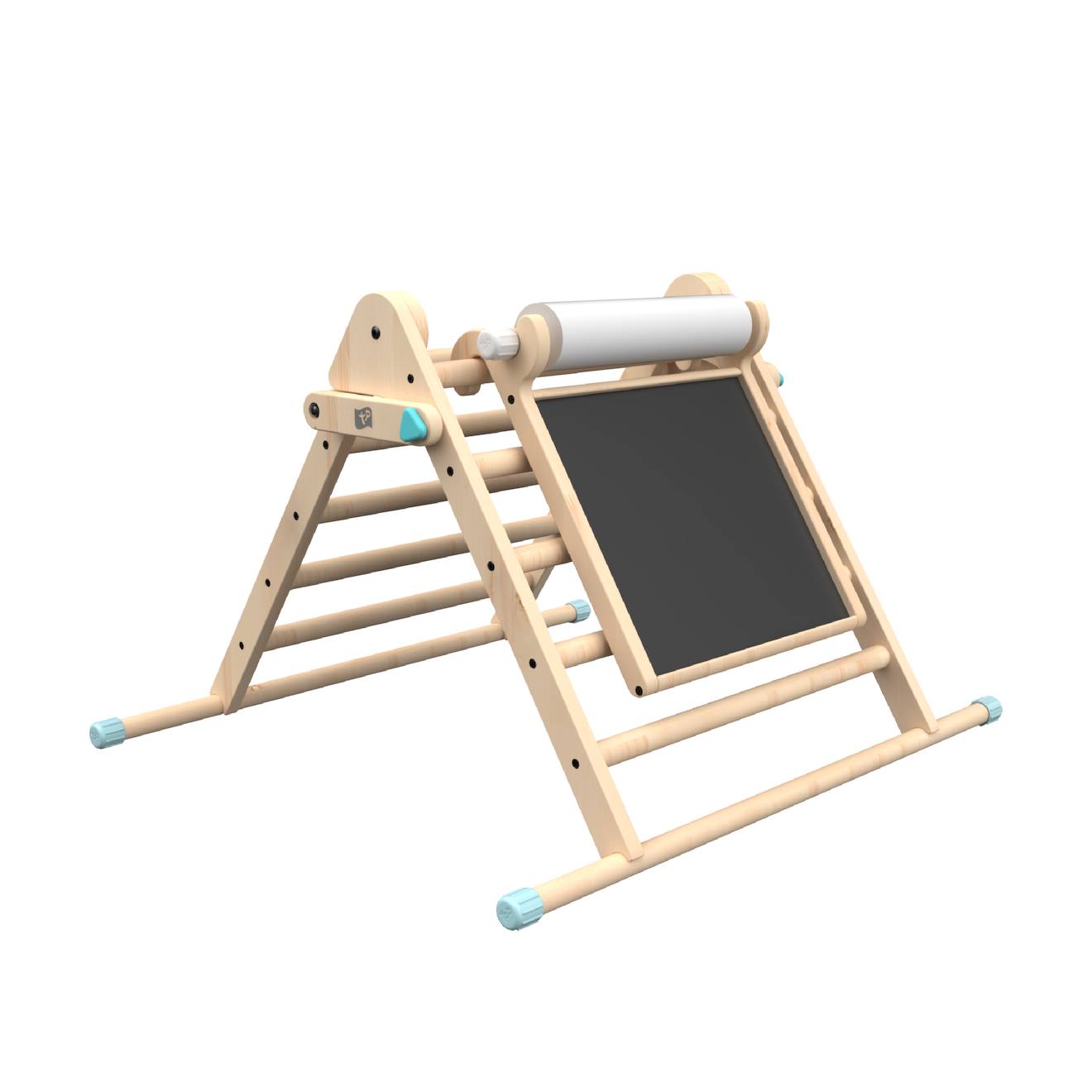 Triangle D'escalade Pliable Avec Tableau Montessori Bois Fsc® Marron