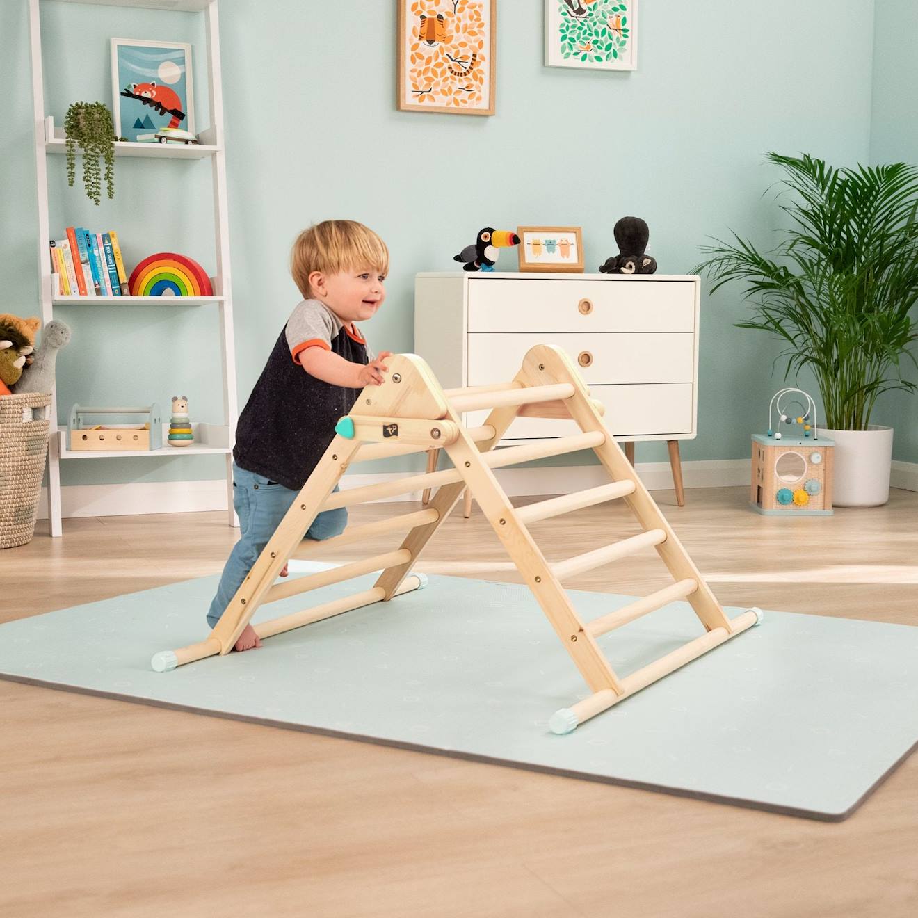 Triangle D'escalade Pliable Montessori Bois Fsc® Marron